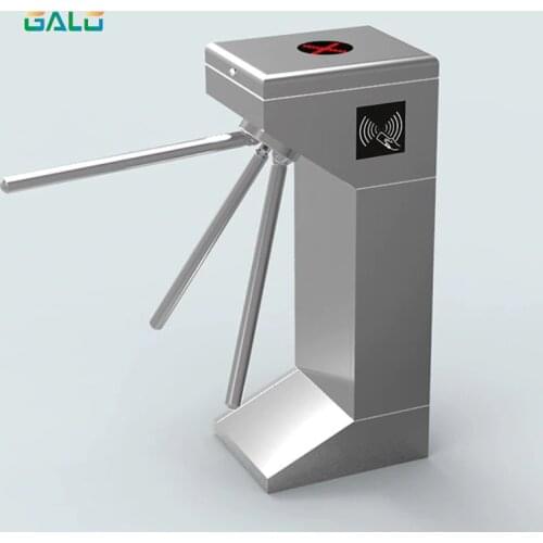 Stainless steel solenoid driven tripod turnstile gate barrier for access control system