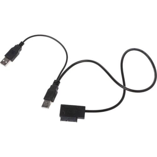 USB 2.0 Type A To 13Pin(7+6) SATA Adapter Cable External Power For CD-ROM DVD-ROM