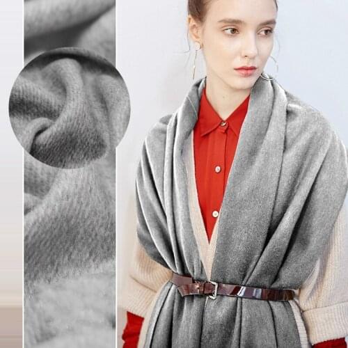 Thickened denim wool fabric autumn and winter gray coat clothing wool fabrics wholesale high quality wool cloth