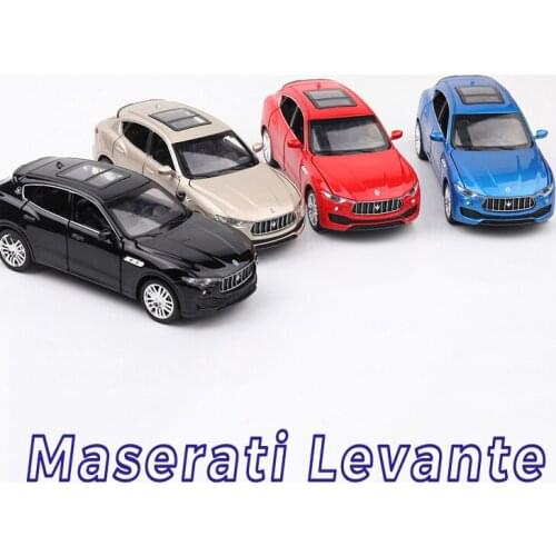 High simulation 1:32 Diecast Luxury Suv Car Maseratis Levantes Metal Model Pull Back Alloy With Light Sound Kids Toys Collection
