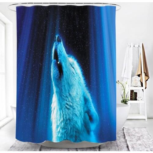 Animal Bathroom Shower Curtain Funny Shower Curtains Horse Dolphin 3D With 12 Hooks Waterproof Polyester Fabric Shower Curtain