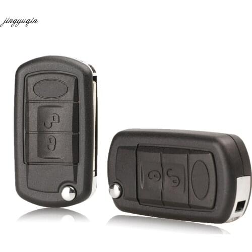 Jingyuqin Replacement Shell Folding Flip Remote Key Case Fob 3 Button for LAND ROVER Range Rover Sport LR3 Discovery