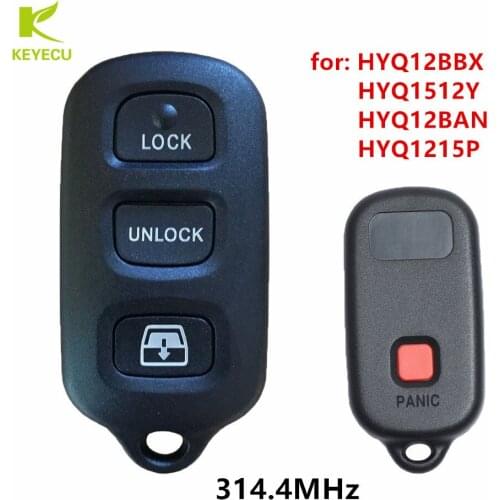 KEYECU Replacement Keyless Entry Remote Key 314.4MHz for Toyota 1999-2009 4Runner Sequoia HYQ12BBX HYQ1512Y HYQ12BAN HYQ1215P