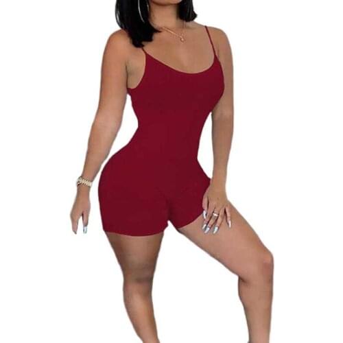 Women Spaghetti Bodycon Slim Yoga Jumpsuit Female Casual Sleeveless Playsuit Fitness Outfits Gym Clothes For Women /2