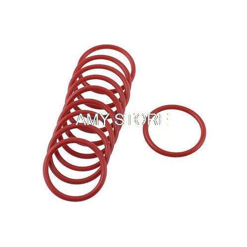 10pcs 25mm Outside Dia 2mm Thickness Rubber Oil Filter Seal Gasket O Rings Red