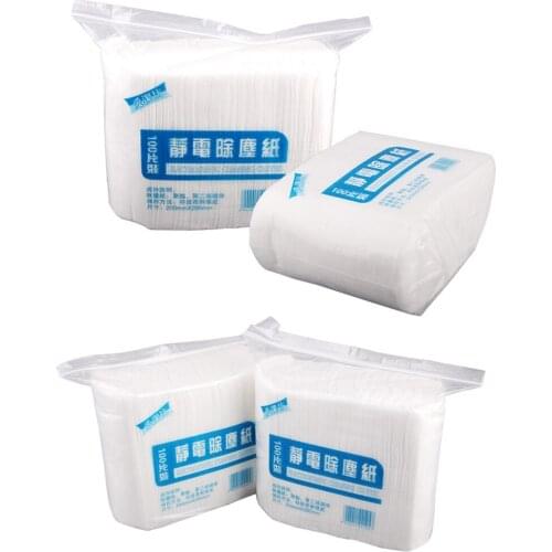 100pcs Disposable Electrostatic Dust Removal Mop Paper Home Kitchen Bathroom Cleaning Cloth SCIE999