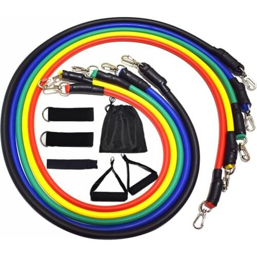 11 Pcs/Set Latex Resistance Bands Crossfit Training Exercise Yoga Tubes Pull Rope,Rubber Expander Elastic Bands Fitness with Bag