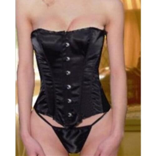 2016 Lingerie Boby Shapers Bustiers White Satin Embroidered Corset Overbust Corselets Women Black Underwear Party Corsets