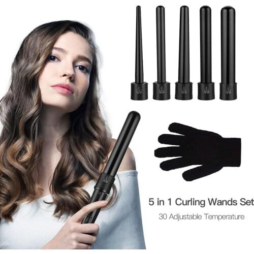 5 in 1 9-32mm Interchangeable Curling Iron Wand Hair Crimp Corrugation Hair Styling Tools Hair Crimper Professional Hair Curler