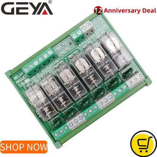 GEYA NG2R 6 Channel Omron Relay Module 5V 12V 24V 230V Relay Board PLC Control Omron Relay