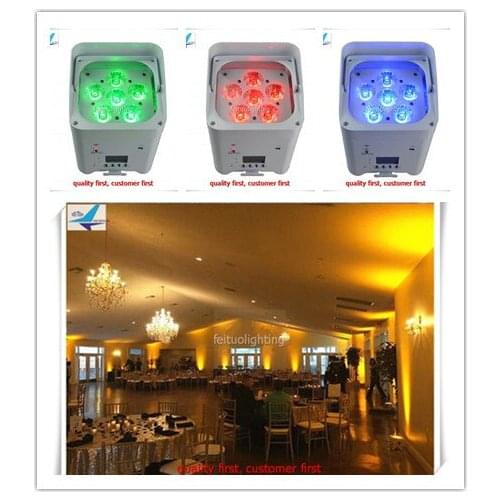 A- 12pcs 6x12W RGBWAUV 6in1 Battery Power Wedge Par Light/DMX Wedding KTV Bar DJ Disco Led par 64 lamp