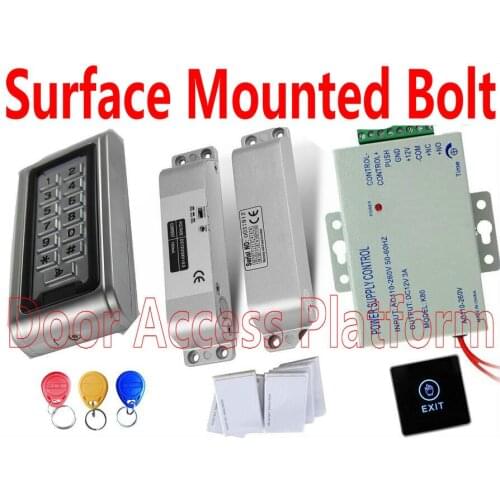 Surface Mounted Bolt Lock Standalone Off-line Office Door Pin code+ EM ID card or MF IC Card access control doors Power control