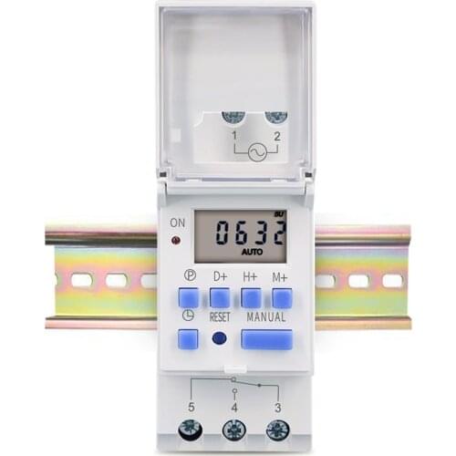 Electronic Weekly 7 Days Programmable Digital TIME Relay Timer Switch Control AC 220V 230V 12V 24V 48V 16A Din Rail Mount THC15A