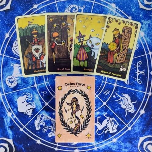 Delos Tarot Cards Divination Deck Entertainment Party Board Game Support Drop Shipping 78 Pcs/Box