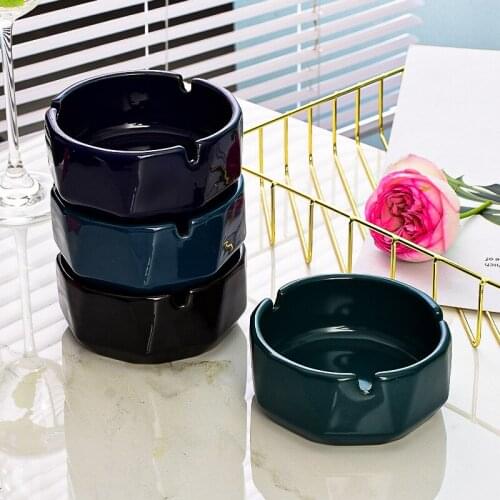 Ceramics Moden Windproof Ashtray With lid for Tabletop Decor for for friends Hotel outdoor home decoration Smokeless Ashtray