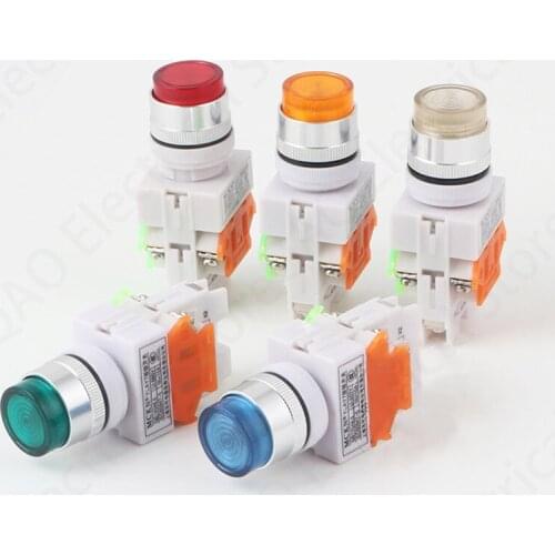 P90 Momentary head power switch LAY37 push button switch with LED light self-return lock LAY37-11DN(PBCY090)LAY37