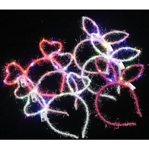 Halloween Flashing Led Glasses Luminous Light Up Gift Glowing Heart Bowknot Headband Blinking Eye Wear 2021 New Year Gift