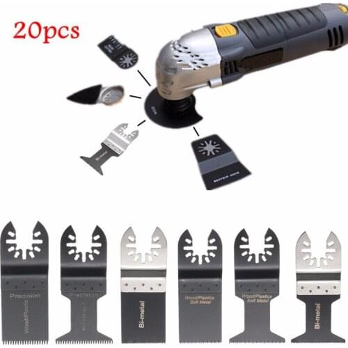 20pcs/Set Multi Tool Saw Blade Accessories Kit Oscillating Multi Tool Wood Cutting Saw Blades For Fein Multimaster Dremel Blades