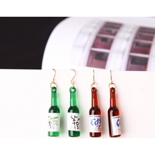 New Korean Oorbellen Personality Simple Earrings Fashion Jewelry Beer Bottle Creative Earrings Earrings For Women