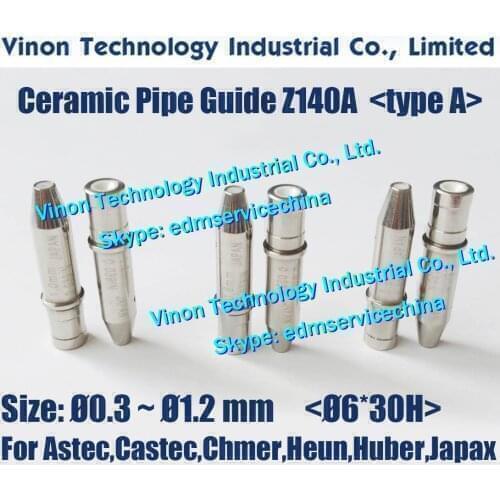 Ø0.4mm Ceramic Pipe Guide Z140A Ø6x30mm EDM Ceramic Electrode Guide for EDM Drilling Machine Astec,Castec,Chmer,Heun,Huber
