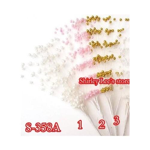 Wholesale--144 BUNCHES=1440 stems X 3mm Pearl Spray On Wire Stem,Wedding Flowers,MIX 3 COLORS * FREE SHIPPING BY EMS