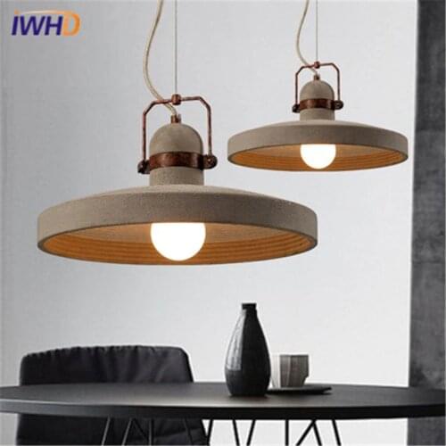 Nordic Style Loft Retro Cement Pendant Lamp Vintage Industrial Lighting Led E27 Bulb Light Fixtures Restaurant Bar Living Room
