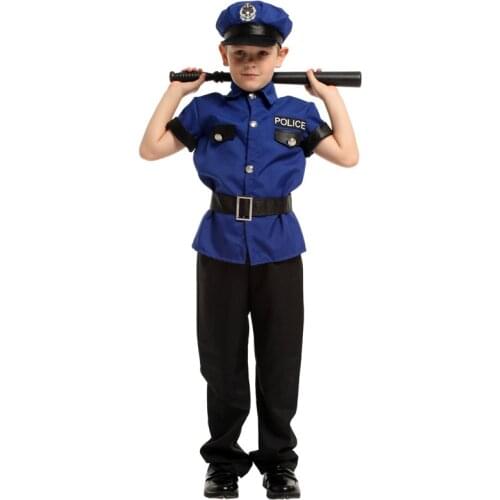 Policemen Costume Full Set Kids Cosplay Children Costume Halloween Birthday Masquerade Party Cosplay Costumes