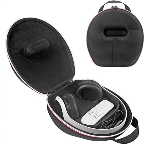 Portable Storage Bag For PS5 PULSE 3D Wireless Headset & Media Remote, Dustproof Shockproof EVA Zipper Box Travel Carrying Case