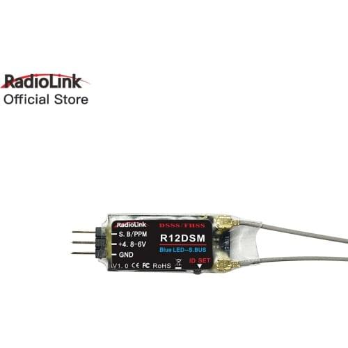 Radiolink R12DSM 2.4G 12 Channels Mini RC Receiver SBUS/PPM RX for FPV Racing Drone Quad Airplane Helicopeter