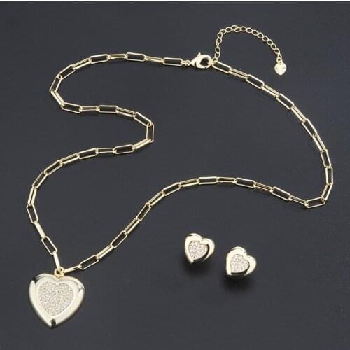 Funmode Luxury Gold Color European Style Hip Hop Necklace Earrings Jewelry Sets Women Vacation Party Gifts FS11