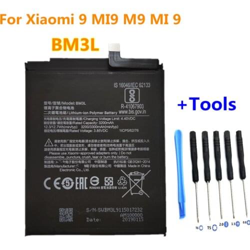 Replacement 3300mAh BM3L Battery For Xiaomi 9 MI9 M9 MI 9 smart Phone +Tools