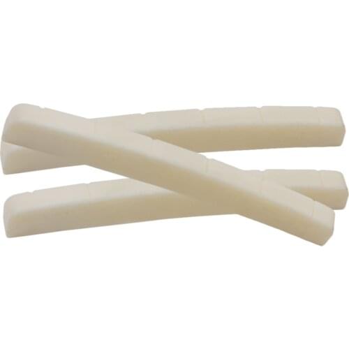 Tooyful Set of 3 High Quality Slotted 43mm Bone Nut Replacement Bone Bridge Saddle Nut for Guitars Parts