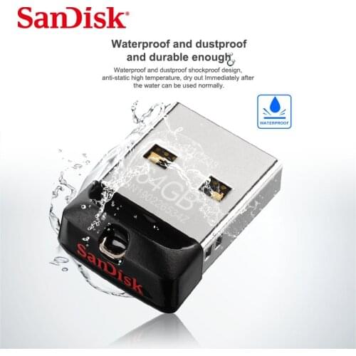 100% Original SanDisk USB Flash Drive Cruzer Fit CZ33 64GB 32GB 16GB Super Mini Pen Drive USB 2.0 Memory Stick 8GB U Disk