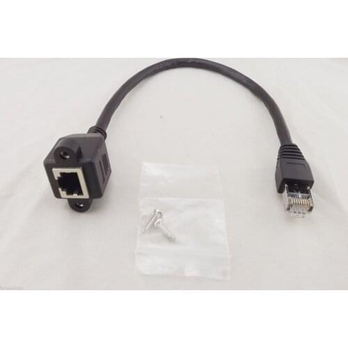 1pcs CAT6 8 Pin RJ45 Network Ethernet Patch Male To Female Extension Screws Cable 1FT