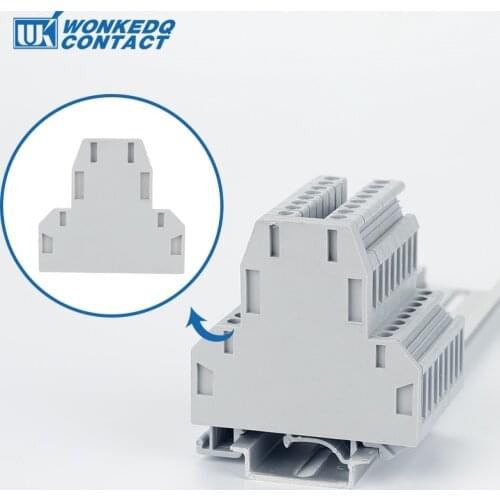 10Pcs DG-UKK3/5 End Barrier Plate For UKK3 UKK5 UK Double Level DIN Rail Terminal Block Accessories End Cover DG-UKK 3/5