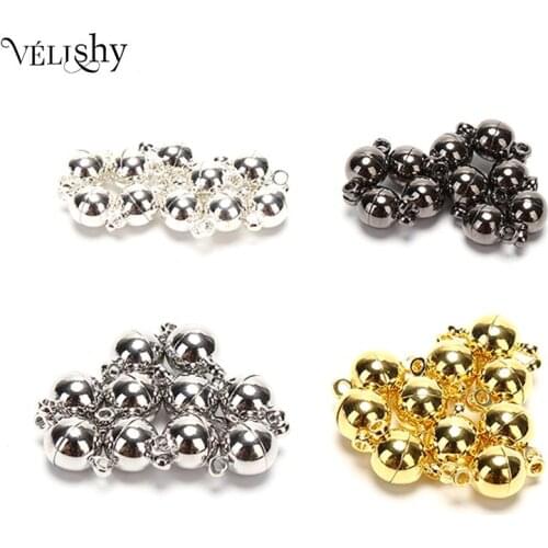 10pcs Magnetic Alloy Round Ball Magnet Clasp 10mm DIY Necklace Bracelet