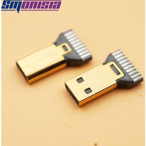 Smonisia 10PCS Mini Micro HDMI-compatible Male Plug Socket Male Jack Connector for Mini HDMI-compatible