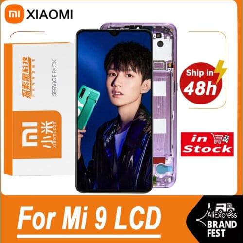 100% Original 6.39'' AMOLED Display Replacement For Xiaomi Mi 9 LCD Touch Screen Digitizer Assembly For Xiaomi MI9 M1902F1G