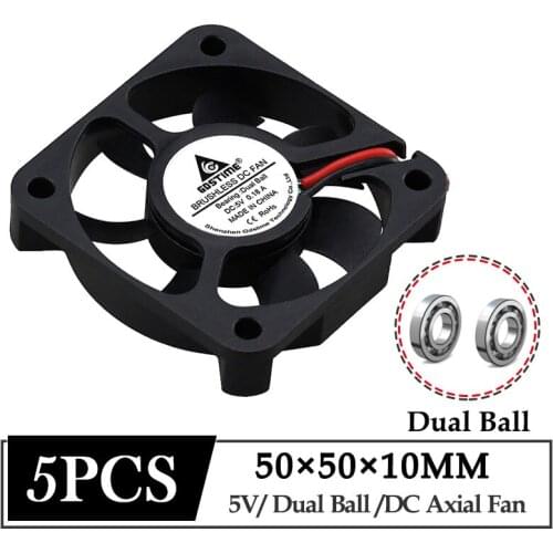 5Pcs/Lot Gdstime DC 5V Fan 50X50X10mm 50mm Ball Bearing Mini Brushless Axial Cooling Fan 5cm 50mmx10mm CPU Laptop Video Card Fan