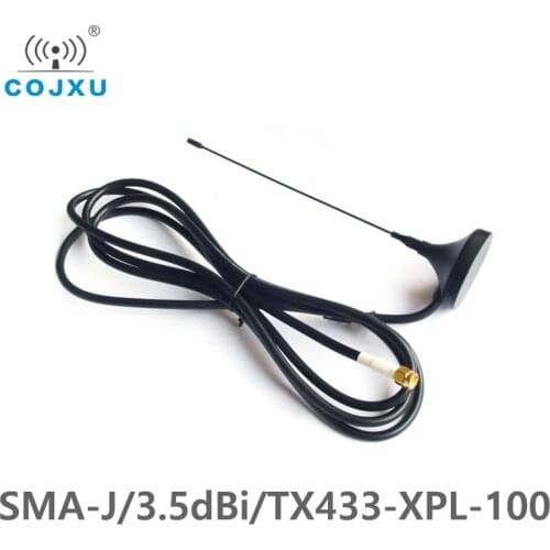 433MHz Sucker Antenna SMA-J Interface 50 Ohm Impedance Less Than 1.5 SWR 3.5dBi Gain High-Quality COJXU TX433-XPL-100