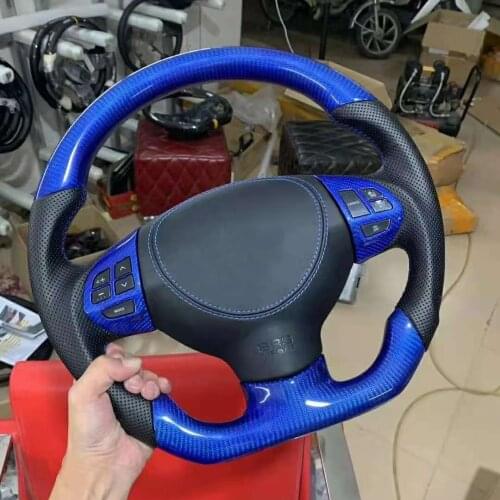 D-Shape Cuatomized Real Carbon Fiber Sports Steering Wheel Alcantara Leather compatible for Mitsubishi Lancer 2010-2020