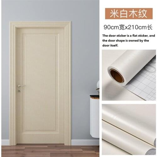 Wood Grain Door Sticker Waterproof Adhesive Wallpaper Wooden Door Renovation Cabinet Furniture Home Decor DIY Wall Mural Decals