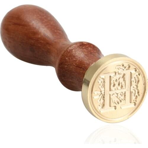 Retro Wood Stamp Sealing Wax Stamp DIY Envelope Card Decoration Wedding Love Rose Flower Letter Pattern Retro Wood Handle Seal