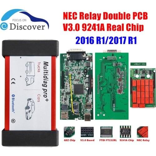 Multidiag Pro+ Bluetooth 2017/R1 2016/R1 with free keygen V3.0 NEC relays 9241A TCS PRO OBD2 for Cars/Trucks Diagnostic Scanner