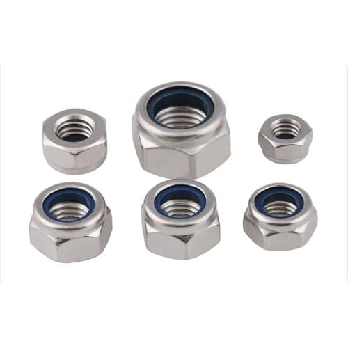 DIN985 304 stainless steel M5 M6 M8 M10 M12 nut left thread reverse nut locknut anti slip self-locking nut locking cap