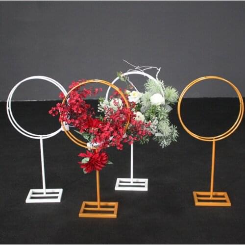 Wrought Iron Round Frame T Stage Wedding Road Lead Metal Bracket Flower Arrangement Decoration Wedding Party Supplies