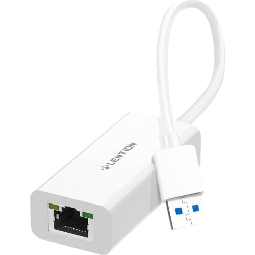 HOT-LENTION HU404GE USB 3.0 Gigabit Ethernet Adapter Network Port Adapter USB to Network Port with LED Indicator for PC/Laptop