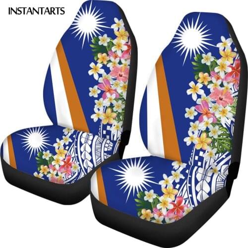 INSTANTARTS Blue Island Flag Pattern Set of 2 Car Accessories Vehicle Seat Cushion Durable Car Seat Covers Soft Seat Protector