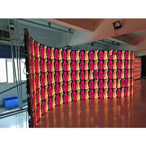 P3.91 curved led display 500*500mm/500*1000mm RGB 128*128 pixel full color SMD2121 indoor flexible led panel advertising screen