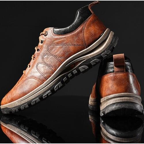 Fashion Mens Casual Shoes Soft Leather Shoes For Men Sneakers Outdoor Comfortabel Lace-up Men Dress Shoes